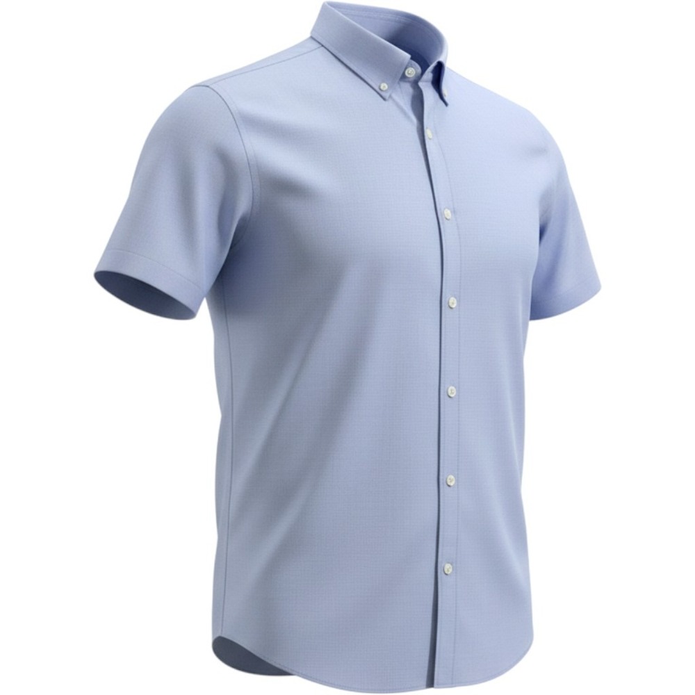 UNTUCKit Mens XXL Short Sleeve Button Down Shirt Blue Wrinkle Free Cotton